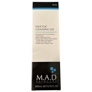 M.A.D. Skincare Salicylic Acid Cleansing Gel, Full Size 6.75 oz NIB sealed